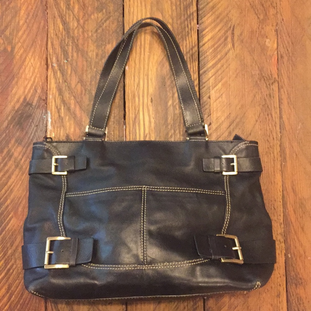 Micheal Kors black leather tote